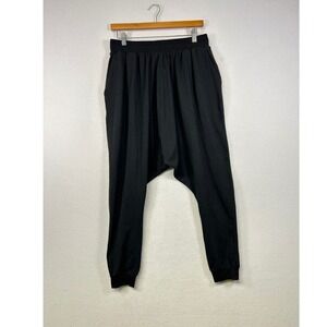 ASOS Black Drop Crotch Jogger Sweatpants Harem Style Elastic Waist Size M